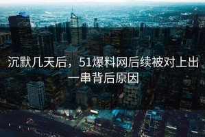 沉默几天后，51爆料网后续被对上出一串背后原因