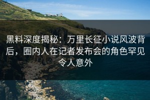 黑料深度揭秘：万里长征小说风波背后，圈内人在记者发布会的角色罕见令人意外