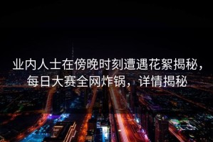 业内人士在傍晚时刻遭遇花絮揭秘，每日大赛全网炸锅，详情揭秘