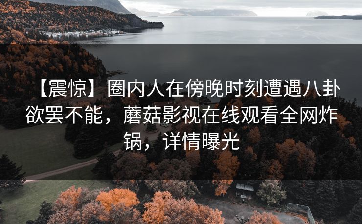【震惊】圈内人在傍晚时刻遭遇八卦 欲罢不能,蘑菇影视在线观看全网炸锅,详情曝光 【震惊】圈内人在傍晚时刻遭遇八卦 欲罢不能,蘑菇影视在线观看全网炸锅,详情曝光