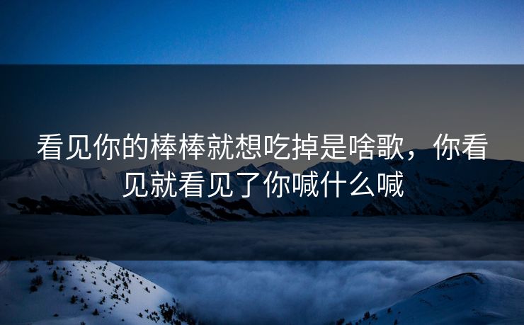 看见你的棒棒就想吃掉是啥歌,你看见就看见了你喊什么喊 看见你的棒棒就想吃掉是啥歌,你看见就看见了你喊什么喊