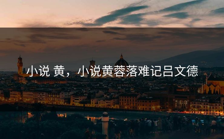 小说 黄,小说黄蓉落难记吕文德 小说 黄,小说黄蓉落难记吕文德